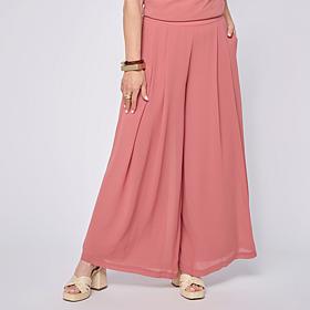 "As Is" WynneCollection Chiffon Pleated Trousers