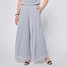 "As Is" WynneCollection Chiffon Pleated Trousers
