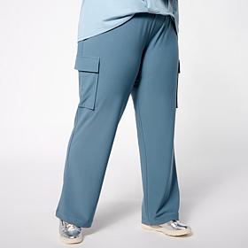 "As Is" WynneCollection Luxe Crepe Clean Cargo Straight Pant