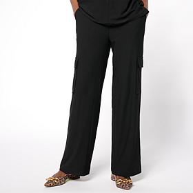 "As Is" WynneCollection Luxe Crepe Clean Cargo Straight Pant