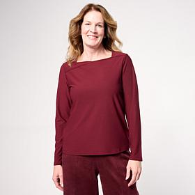 "As Is" WynneCollection Luxe Crepe Soft Suiting Top with Butterfly ...