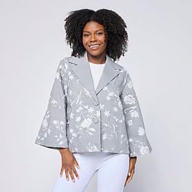 "As Is" WynneCollection Matte Sequin-Embellished Twill Jacket