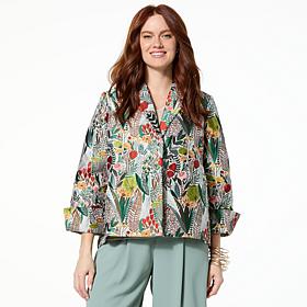 "As Is" WynneCollection Occasion Floral Jacquard Summer Jacket