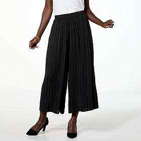 "As Is" WynneCollection Pleated Crepe Knit Pant with Pockets