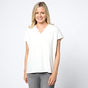 "As Is" WynneCollection Seamed Stretch Cotton Top