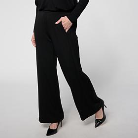 "As Is" WynneLayers Cloud Knit Pin Tuck Front Wide Leg Pant