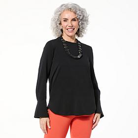 "As Is" WynneLayers Cotton Long-Sleeve Crewneck Tee