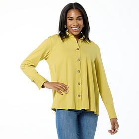 "As Is" WynneLayers Double Collar Grommet Closure Shirt