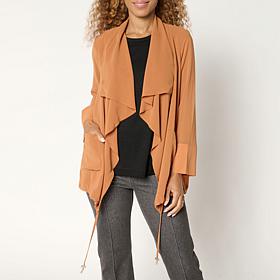 "As Is" WynneLayers Drape-Front Chiffon Jacket