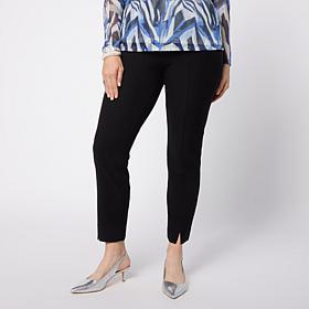 "As Is" WynneLayers Essential Knit Crepe Slim Ankle Pant with Slit