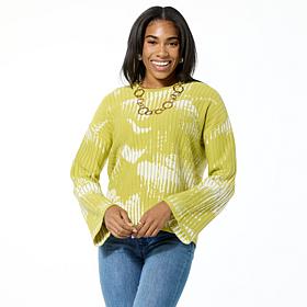 "As Is" WynneLayers Textured Stripe Jacquard Knit Sweater