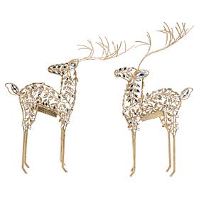 august & leo Set of 2 24" Jeweled Reindeers