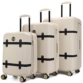 Badgley Mischka Grace 3-Piece Expandable Retro Luggage Set