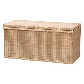bali and pari Caden Rattan Storage Bench with Lid