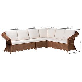 Bali and Pari Detta 4-piece Rattan Sectional Set