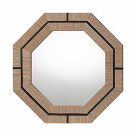 bali and pari Mirai 30" Octagonal Accent Mirror with Grasscloth Frame