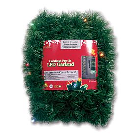 Battery-Operated 18' Multicolored 35-LED Pine Garland