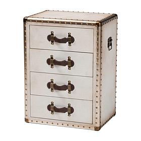 Baxton Studio Jaelyn Vintage-Inspired Wood & Canvas End Table