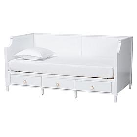Baxton Studio Lowri Classic Wood Twin Size 3 Drawer Daybed