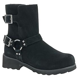 BEARPAW® Riveria Suede Moto Boot with Faux Sherpa Lining