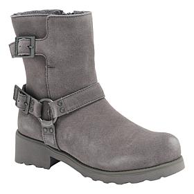 BEARPAW® Riveria Suede Moto Boot with Faux Sherpa Lining