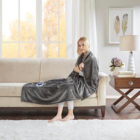 Beautyrest Heated Microlight Oversized Throw-Gray