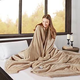 Beautyrest Microlight/Berber Heat Blanket - Full/Tan