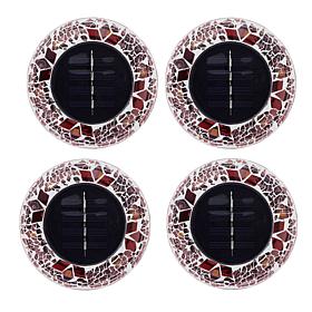Bell + Howell Mosaic Solar Disk Lights - 4-pack
