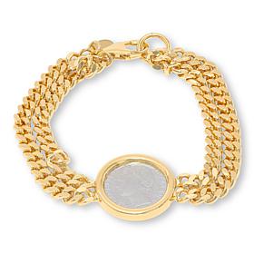 Bellezza 100 Lira Coin Bronze Diamond-Cut Curb-Link Bracelet