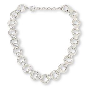 Bellezza 15-3/4" Bronze Hammered Rolo Link Necklace