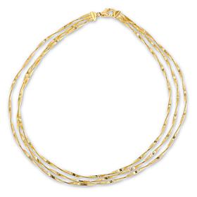 Bellezza 18" Bronze Polished and Diamond-Cut 3-Row Omega Necklace