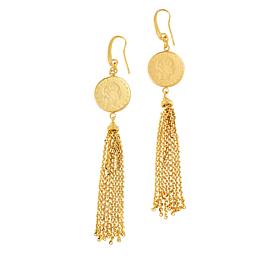 Bellezza 50 Lira Mini Coin Bronze Tassel Earrings 