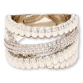 Bellezza Bronze 4-Row Crossover Textured Pavé Illusion Ring