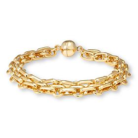 Bellezza Bronze Double Paperclip Chain Bracelet with Magnetic Clasp