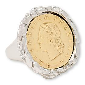 Bellezza Bronze Genuine 20 Lira Coin Ring