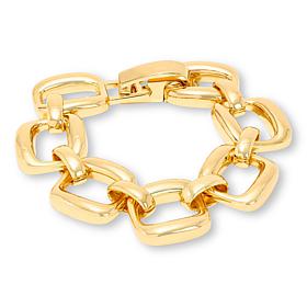 Bellezza Bronze Goldtone Polished Square Link Bracelet