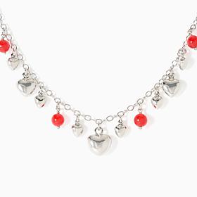 Bellezza Bronze Heart Charm Motif & Stone Necklace