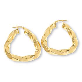 Bellezza Bronze Medium Twist-Design Triangle Hoop Earrings
