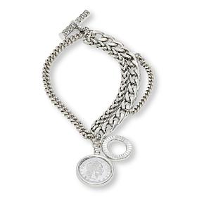 Bellezza Bronze Multi-Chain Lira Charm Toggle Bracelet