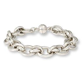 Bellezza Bronze Oval Rolo Link Magnetic Clasp Bracelet