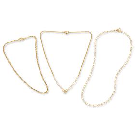 Bellezza Bronze Paperclip, Bow and Rolo Necklace Layered 3-piece Set