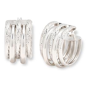 Bellezza Bronze Polished and Diamond-Cut Multi Tube Hoop Earrings