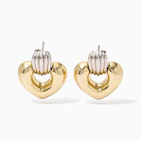 Bellezza Bronze Shiny Heart Doorknocker Earrings