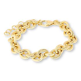 Bellezza Bronze Textured and Polished Oval Link Bracelet