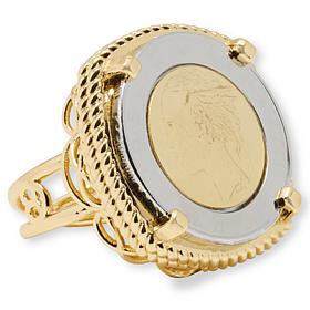 Bellezza Genuine 500 Lira Coin Gold-Tone Ring