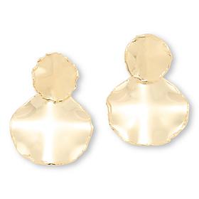 Bellezza Graduated Hammered Disc Dangle Earrings