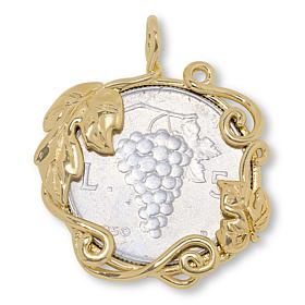 Bellezza Grape Vine 5 Lira Coin Bronze Pendant