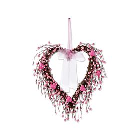 Berry Heart Wreath 17" H x 12" L x 2" W