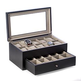 Bey-Berk Matte Black Wood 20 Watch Box