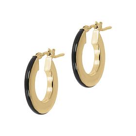 Bianca Milano Gold-Plated Sterling Silver Enamel Hoop Earrings